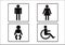 Restroom Symbol Icon of man woman disability and child