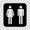 Restroom women and men wc symbol, flat web button, toilet vector illustration information