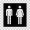 Restroom women and men wc symbol, flat web button, toilet vector illustration information