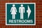 Restrooms sign