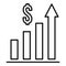 Restructuring graph chart icon, outline style