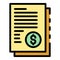 Restructuring money papers icon color outline vector