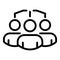 Restructuring people group icon, outline style