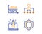 Restructuring, Start business and Diagram chart icons set. Security sign. Vector