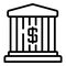 Result money bank icon, outline style