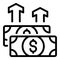 Result money change cash icon, outline style