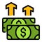 Result money change cash icon vector flat