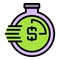 Result money coin icon vector flat