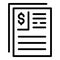 Result money finance paper icon, outline style