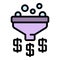 Result money funnel icon vector flat