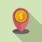 Result money location icon flat vector. Finance success