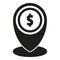 Result money location icon simple vector. Finance success