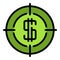 Result money target icon vector flat