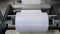 The resulting polypropylene sleeve for the manufacture of bags is wound on large reels. drum for winding sleeves of woven