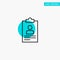 Resume, Application, Clipboard, Curriculum, Cv turquoise highlight circle point Vector icon