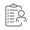 Resume Document Line Icon. CV Letter Form Pictogram. Employment Paper, Interview Candidate Outline Symbol. Person Apply