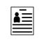 Resume icon. Card photo profile