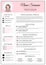Resume template for women. Modern CV layout with infographic. Minimalist curriculum vitae design. Employment vector illustration