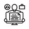 resume writer line icon vector illustration