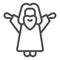 Resurrection of Jesus line icon, Happy Easter concept, Easter holiday Savior sign on white background, Standing Jesus