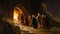 Resurrection Morning: Disciples and Women Gather at Jesus\\\' Tomb