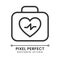 Resuscitation medical kit pixel perfect linear icon