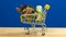 Retail estate shopping for houses concept with miniature shopping cart