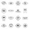 Retail label icon set outline