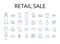 Retail sale line icons collection. Wholesale trade, Consumer goods, Direct sale, Marketing strategy, Customer service