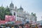 Retail stalls in front of Govt Nizamia General Hospitalat the Charminar road of Hyderabad City