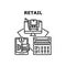 Retail Tech Vector Concept Black Illustration