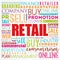 Retail word cloud collage, business concept background