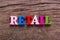 Retail word made of wooden letters