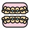 Retainer teeth braces icon color outline vector
