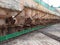 Retaining wall is under construction. The retaining wall was built according to the engineer\\\'s design.