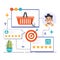 Retargeting strategy insight. Flat vector illustration