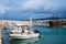 Rethymnon, Crete, Greece - August 15, 2015: The lighthouse in the Venetian port of Rethymnon, the old town.