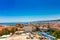 Rethymnon, Island Crete, Greece, - June 23, 2016:Panorama of city Rethymnon and sea of Crete. View from wall of Fortezza Castle