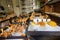 Rethymnon, Island Crete, Greece, - June 23, 2016: Traditional Greece bakery with fresh and tasty muffins, pastry and bread on the