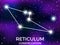 Reticulum constellation. Starry night sky. Zodiac sign. Cluster of stars and galaxies. Deep space. Vector