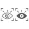 Retina scanner line and glyph icon, recognition