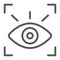 Retina scanner line icon, recognition and authentication, eye scan sign, vector graphics, a linear pattern