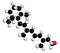 Retinyl palmitate vitamin supplement molecule. Ester of vitamin A retinol and palmitic acid. 3D rendering. Atoms are represented