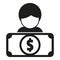 Retire compensation icon simple vector. Business money