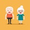 Retired elderly senior age couple.