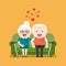 Retired elderly senior age couple.