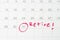 Retirement goal or financial freedom, planning for success salary man, important target red circle end of month day on calendar