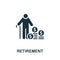 Retirement icon. Monochrome simple Investments icon for templates, web design and infographics