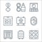 Retirement line icons. linear set. quality vector line set such as bowls, luggage, safe, travel, real estate, medical report,