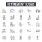 Retirement line icons, signs, vector set, linear concept, outline illustration
